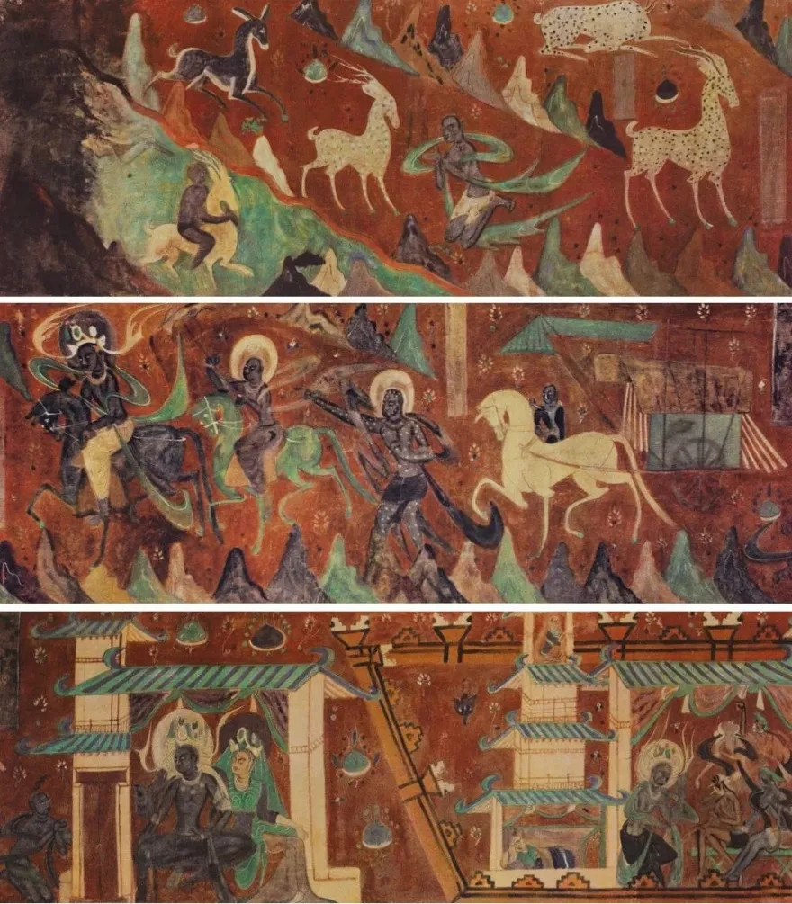 董希文　临《鹿王本生故事》（第257窟　北魏）