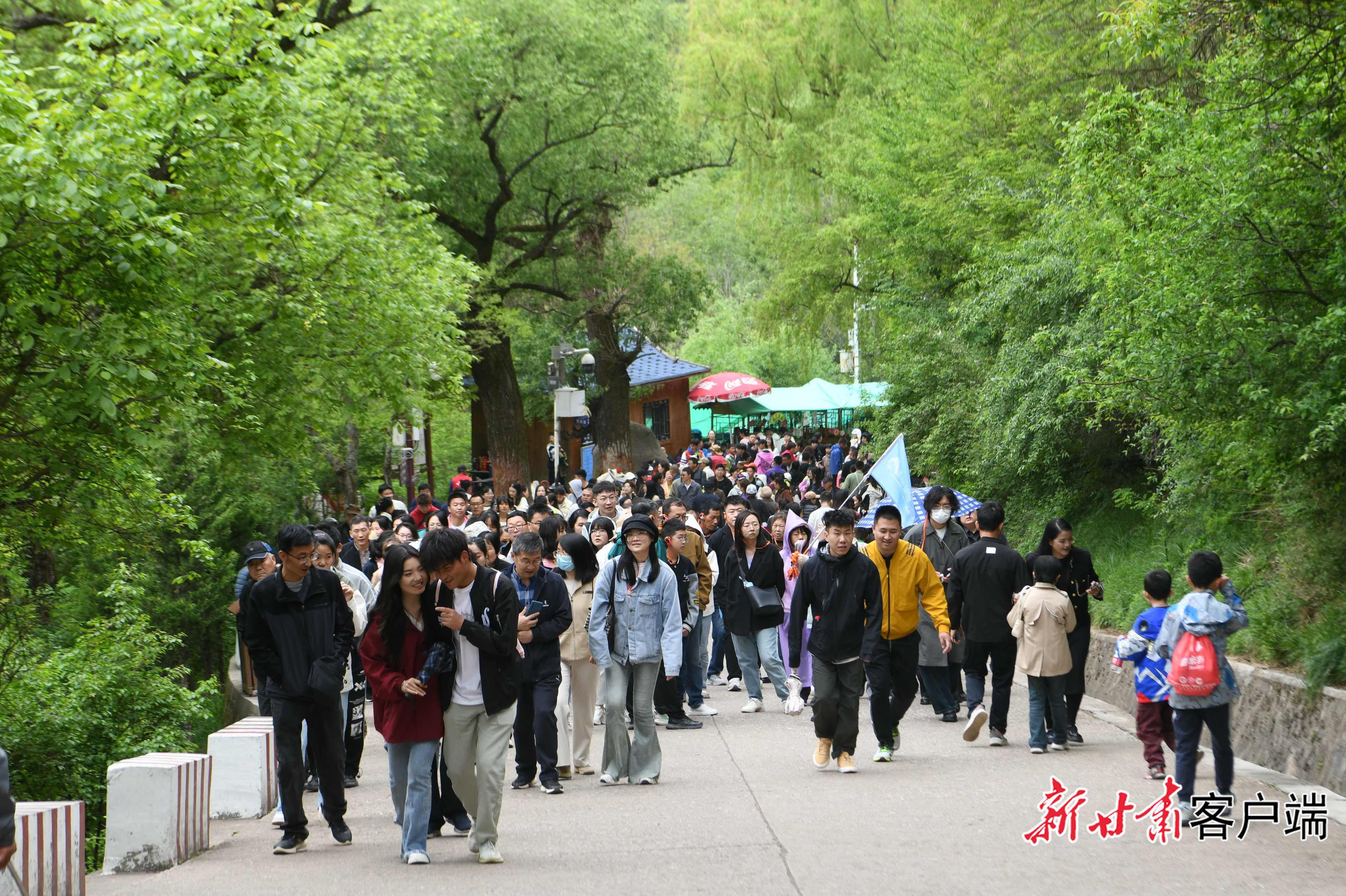 游客游览天水麦积山景区