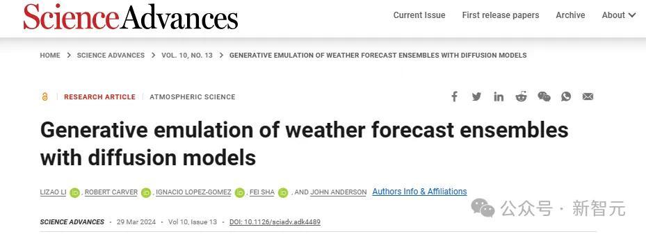 AI预测蝴蝶效应？谷歌最新天气预报模型SEEDS登Science子刊