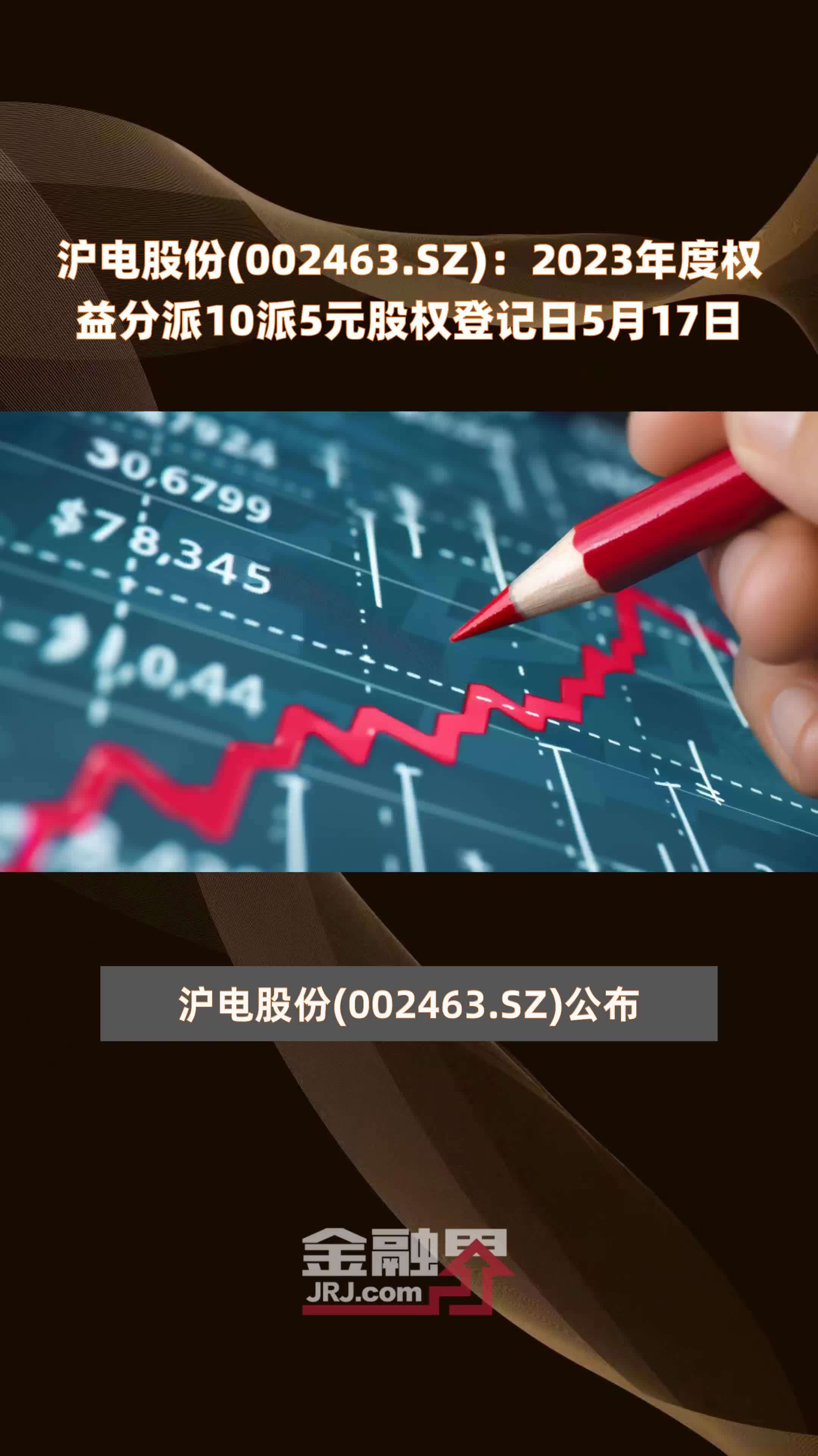 沪电股份002463sz2023年度权益分派10派5元股权登记日5月17日快报