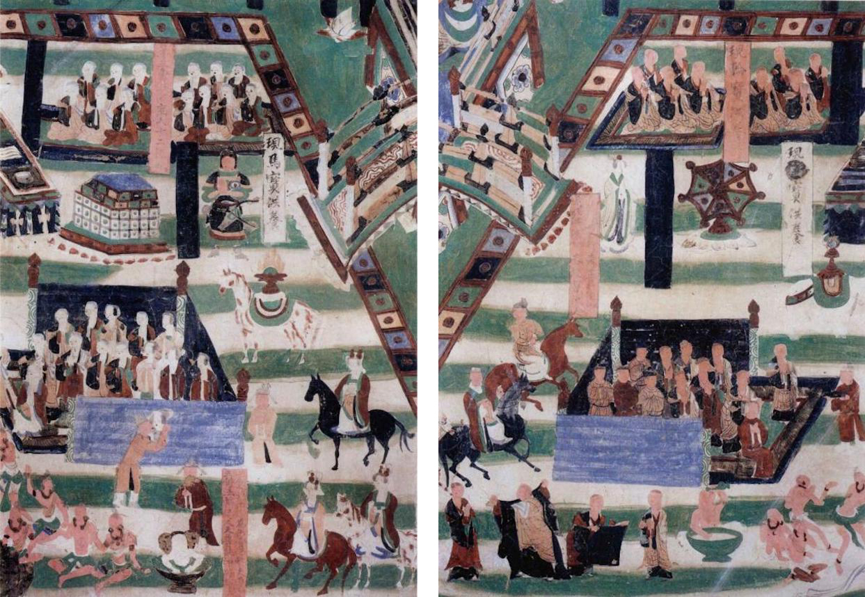 图11：《弥勒下世成佛经》，左为女剃度，右为男剃度。