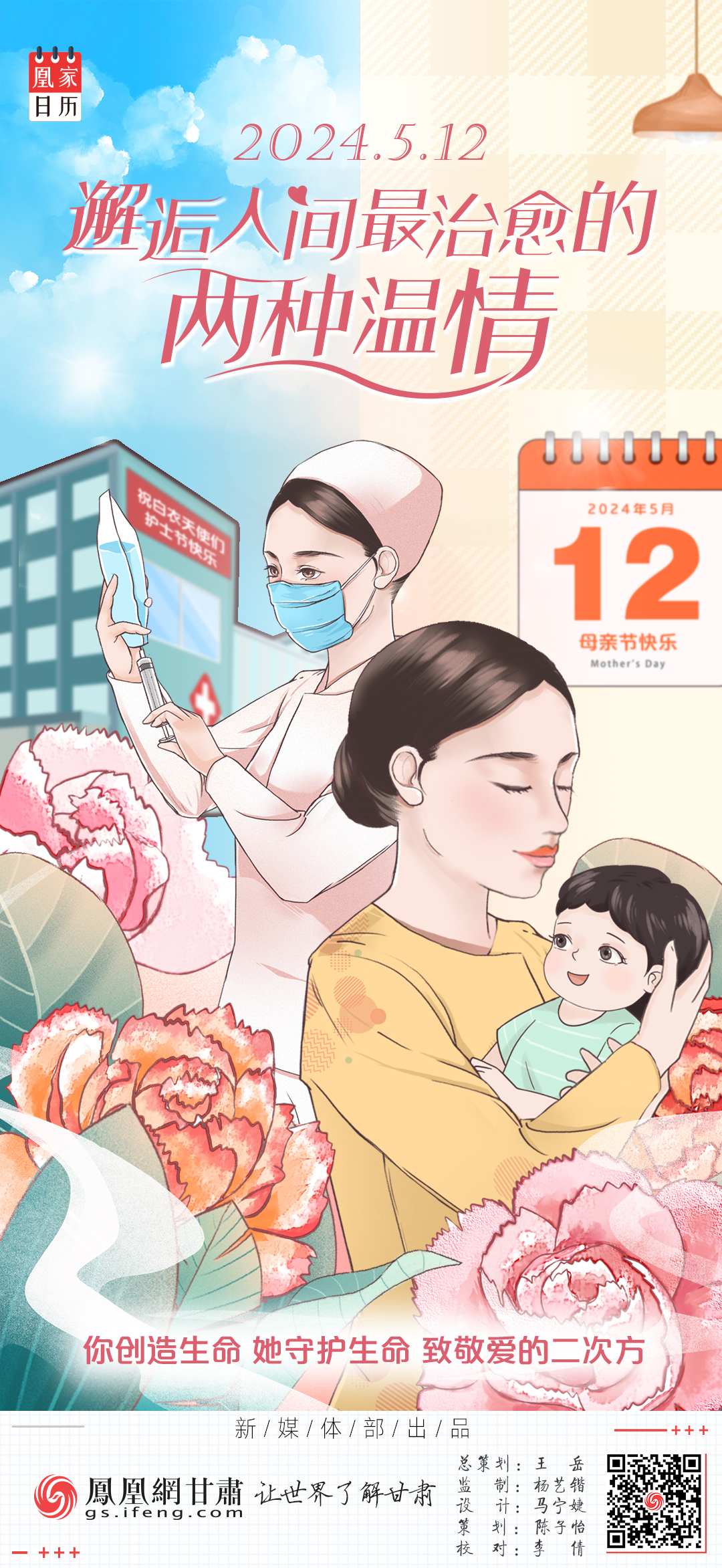 海报丨母亲节遇上护士节　邂逅人间最治愈的两种温情