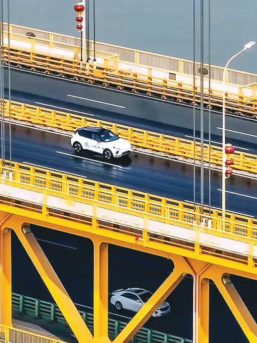 2月27日，自动驾驶汽车的“万里长江第一跨”。