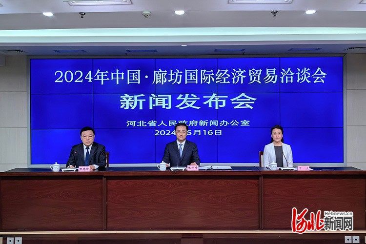 图为“2024年中国&middot;廊坊国际经济贸易洽谈会”新闻发布会现场。姚恒嘉 摄