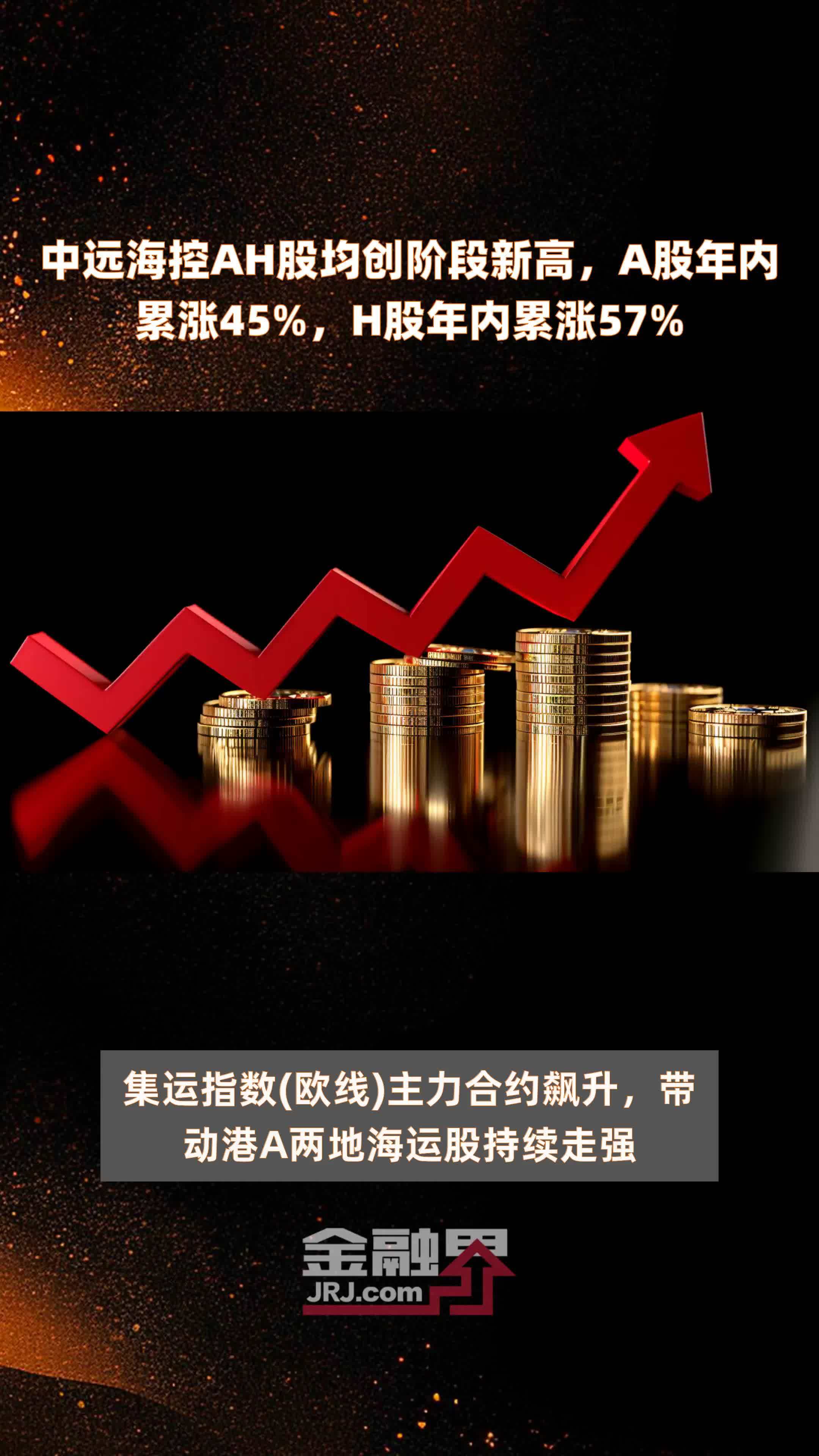 中远海控AH股均创阶段新高，A股年内累涨45%，H股年内累涨57% |快报