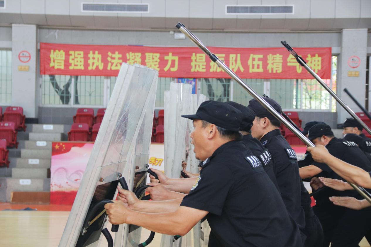 三水区乐平镇执法系统大练兵演练现场