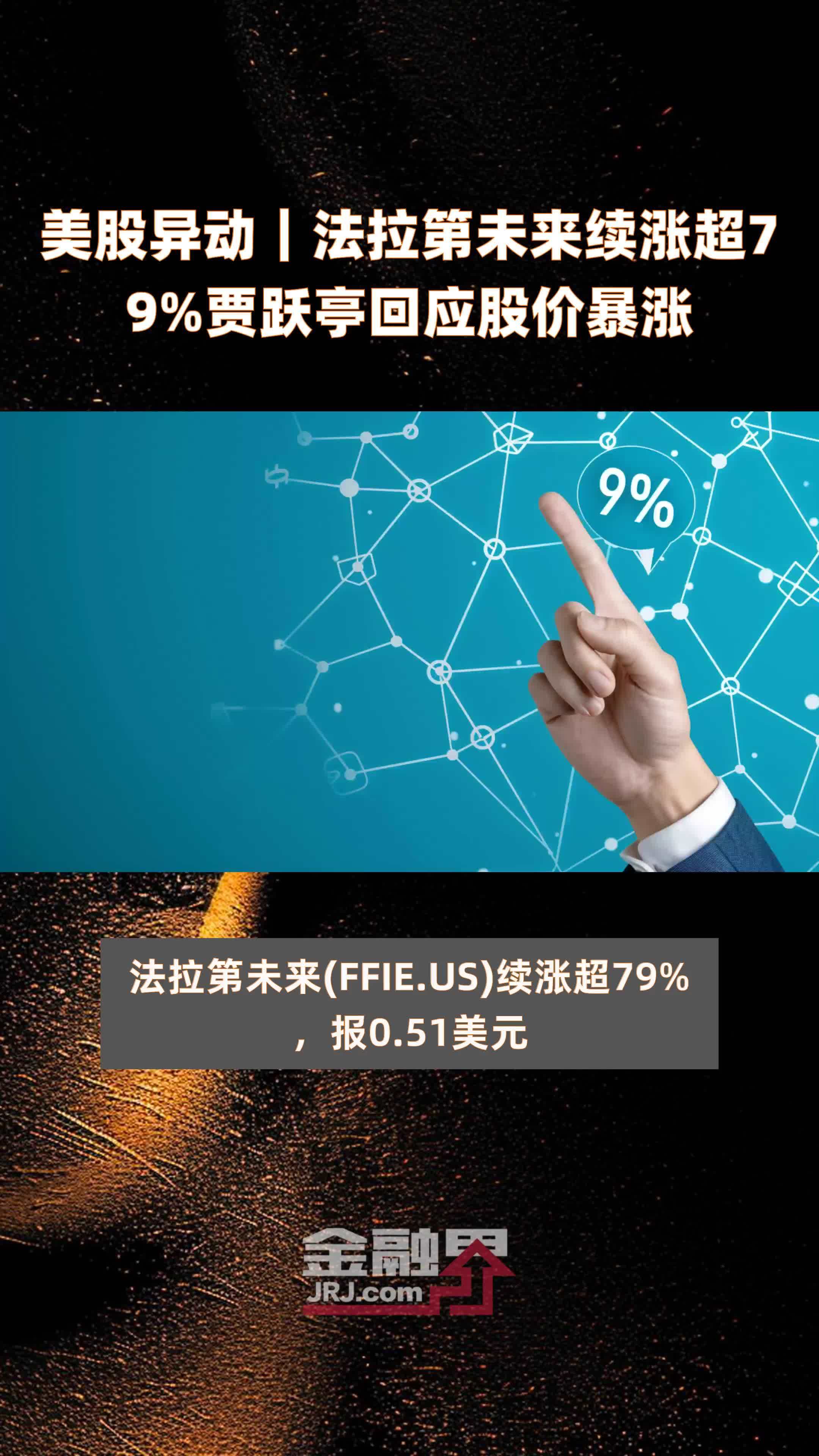 美股异动|法拉第未来续涨超79%贾跃亭回应股价暴涨 |快报_凤凰网视频