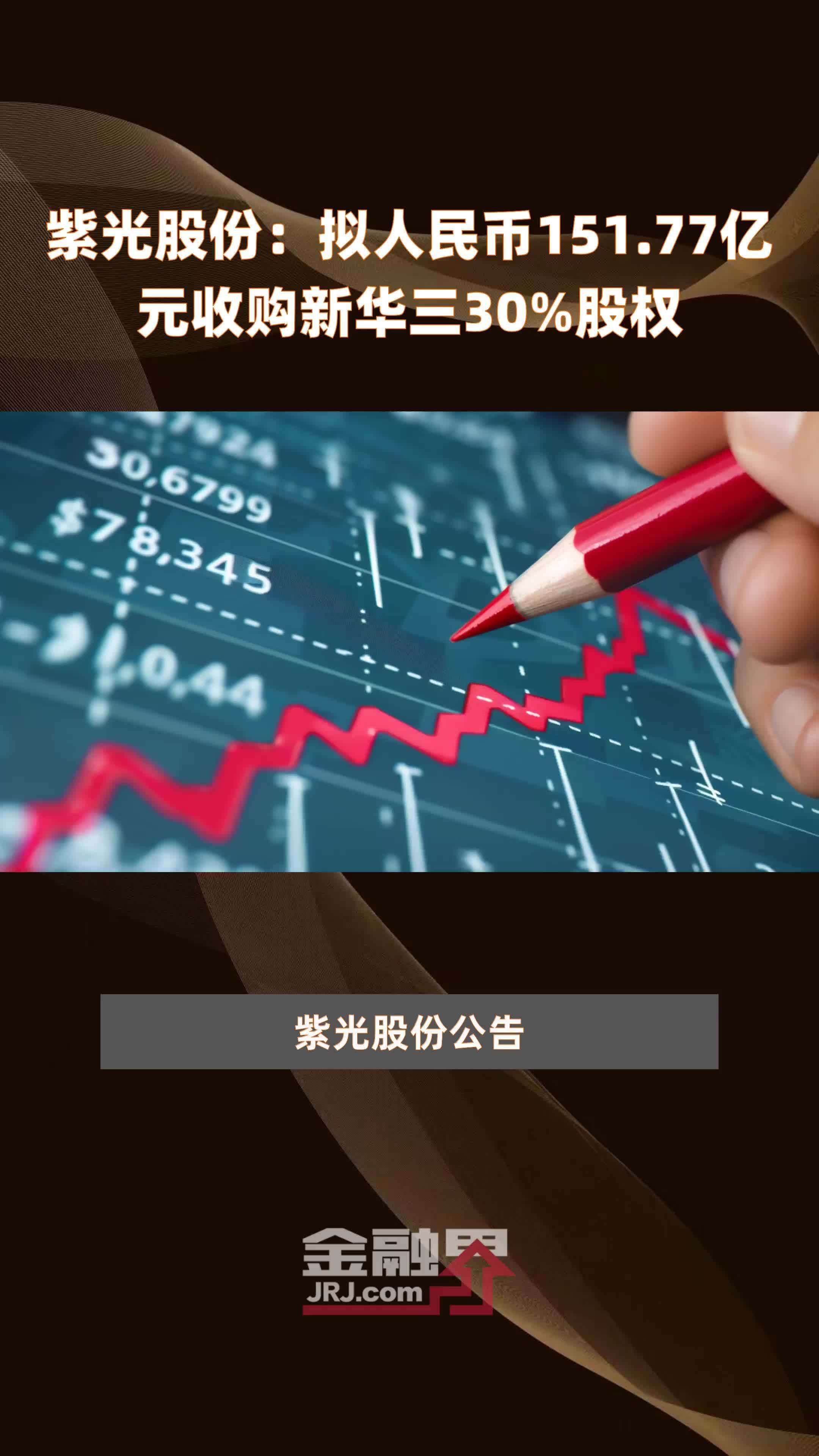 紫光股份拟人民币15177亿元收购新华三30股权快报
