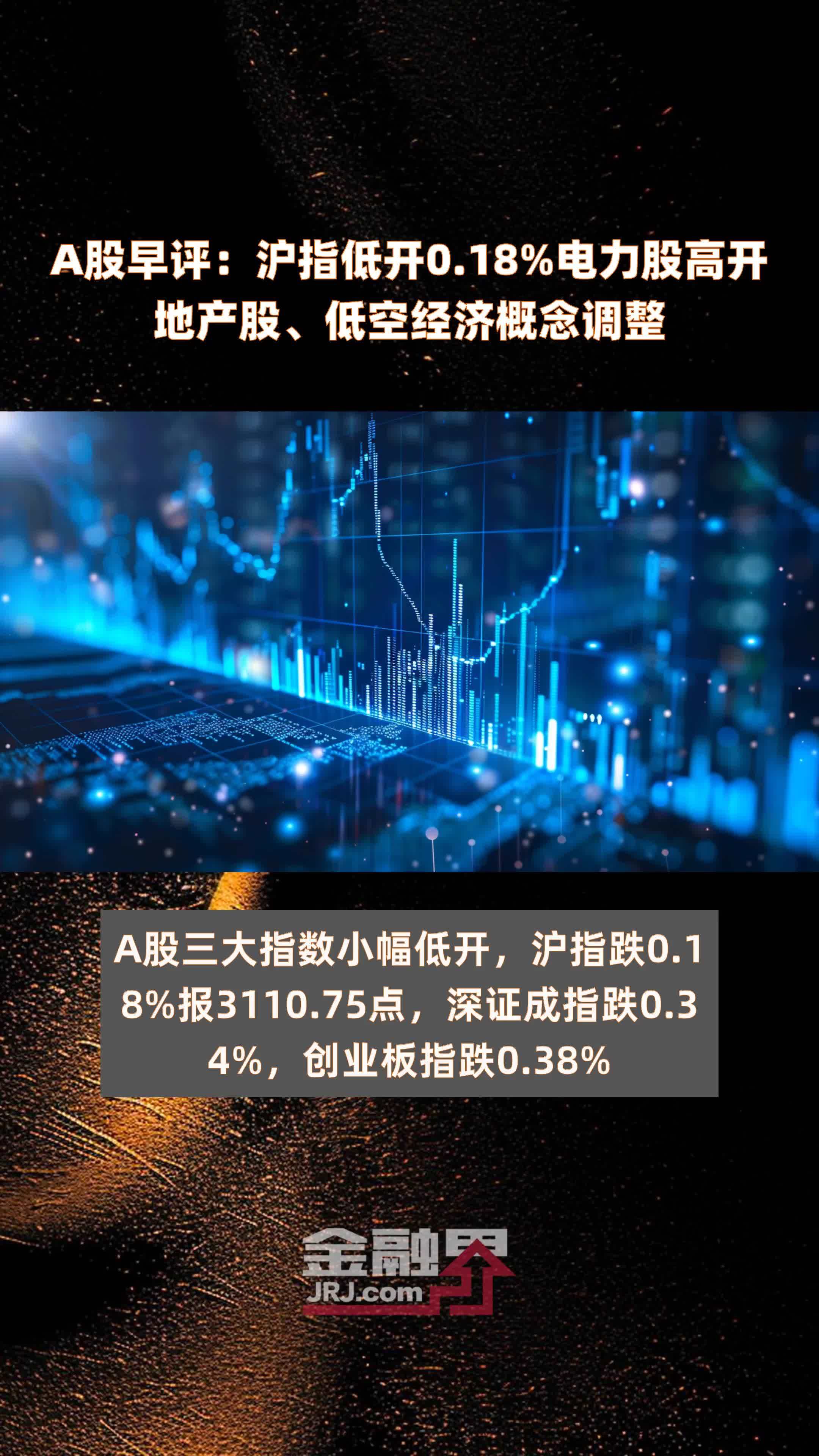 A股早评:沪指低开0.18%电力股高开地产股、低空经济概念调整 |快报_凤凰网视频_凤凰网