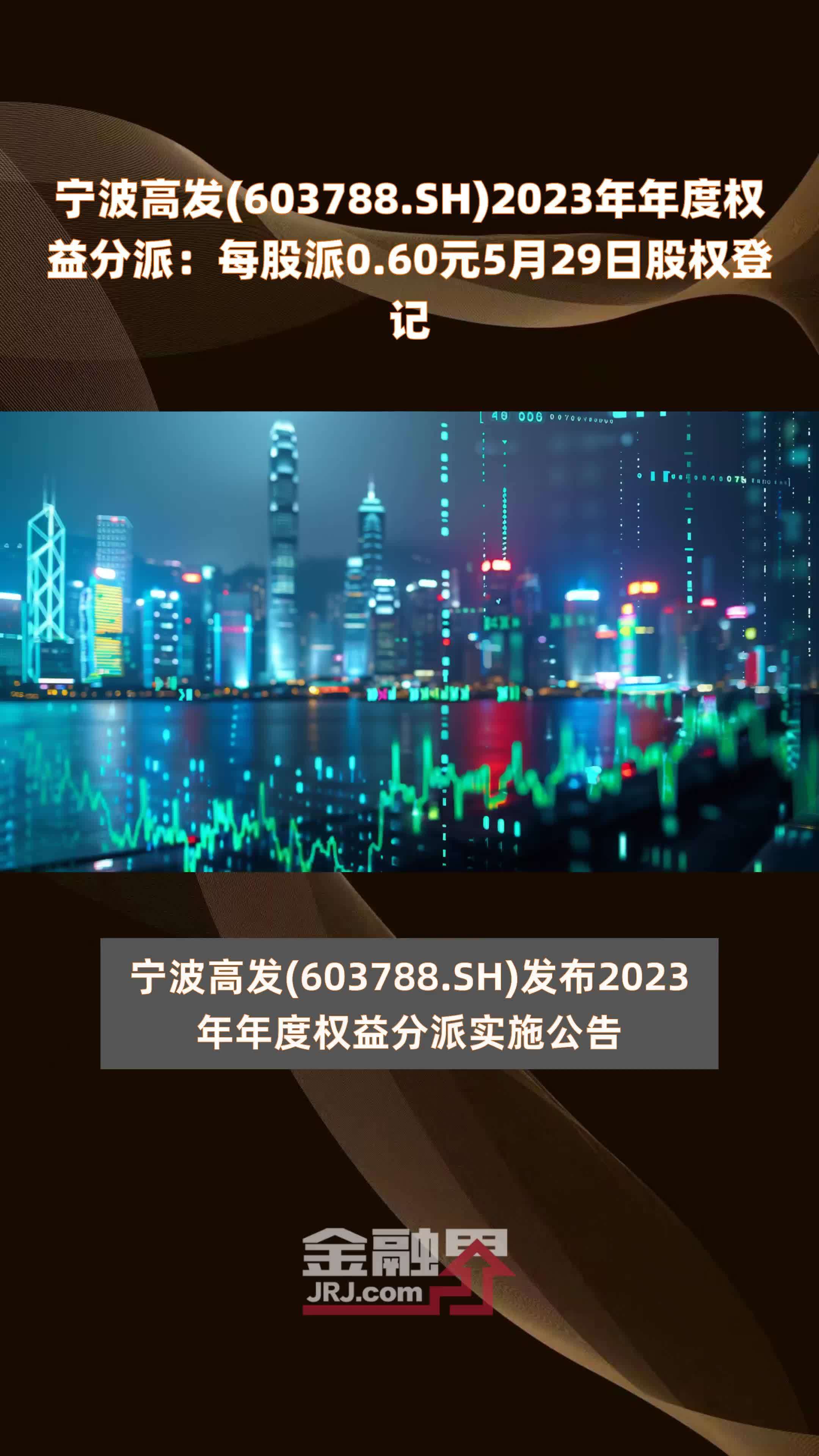 宁波高发(603788.SH)2023年年度权益分派：每股派0.60元5月29日股权登记 |快报