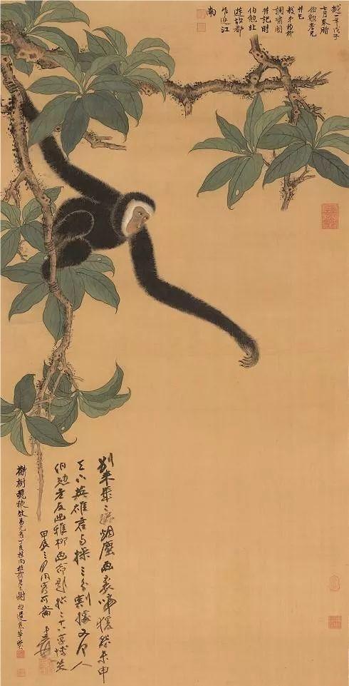 谢稚柳　槲树猿啼图　1947年