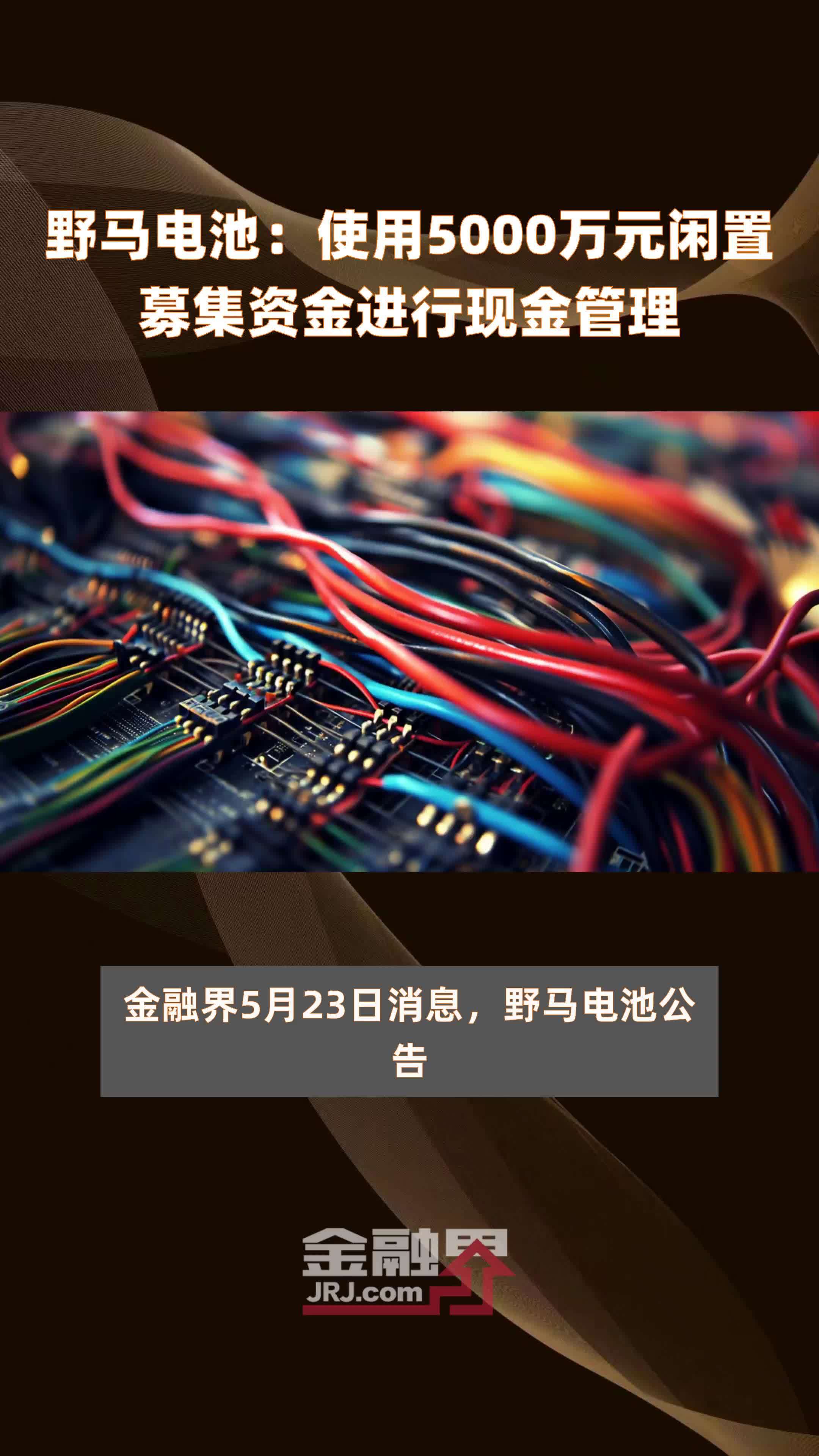 野马电池:使用5000万元闲置募集资金进行现金管理 |快报_凤凰网视频
