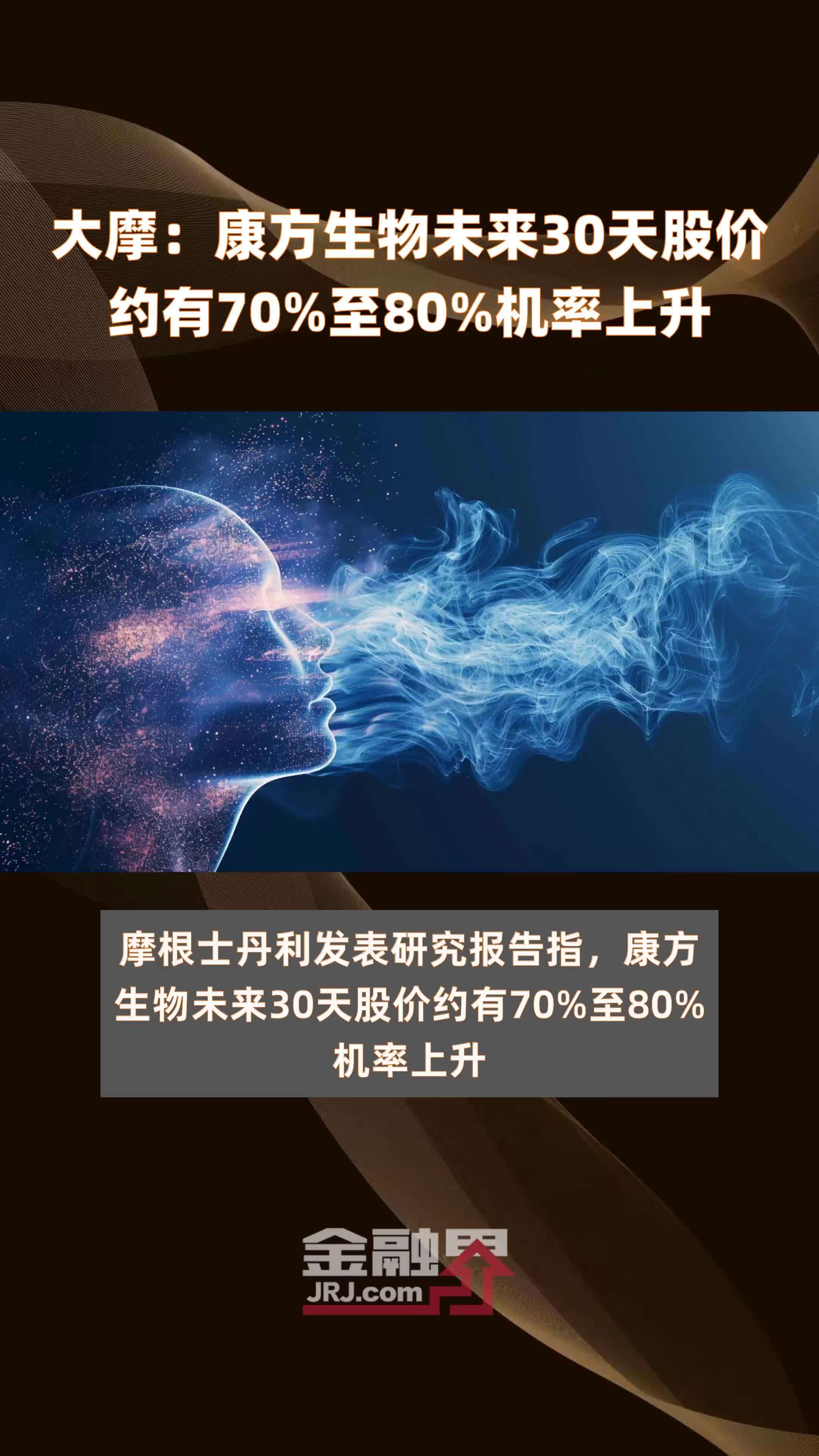 大摩康方生物未来30天股价约有70至80机率上升快报