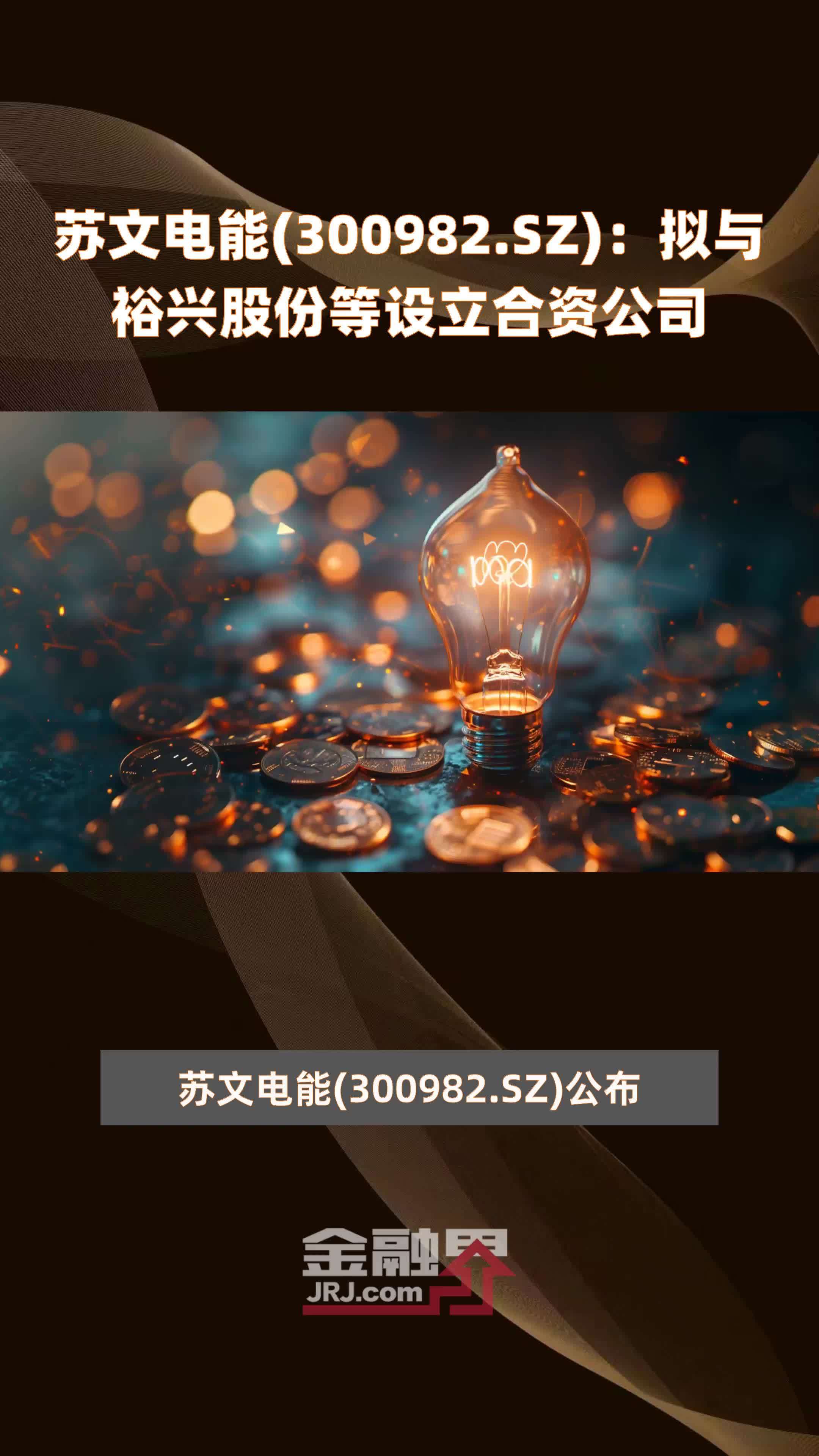苏文电能300982sz拟与裕兴股份等设立合资公司快报