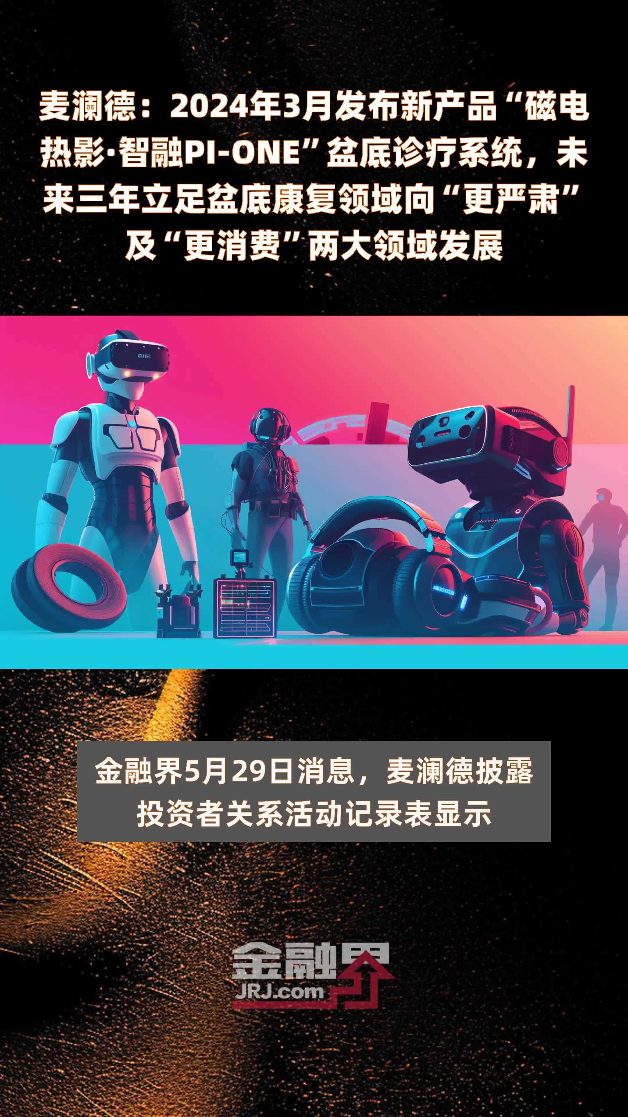 麦澜德：2024年3月发布新产品“磁电热影·智融PI-ONE”盆底诊疗系统，未来三年立足盆底康复领域向“更严肃”及“更消费”两大领域发展 |快报