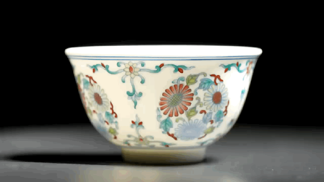 茶碗 大清雍正年製 斗彩三多紋茶碗 陶磁器 骨董品 大