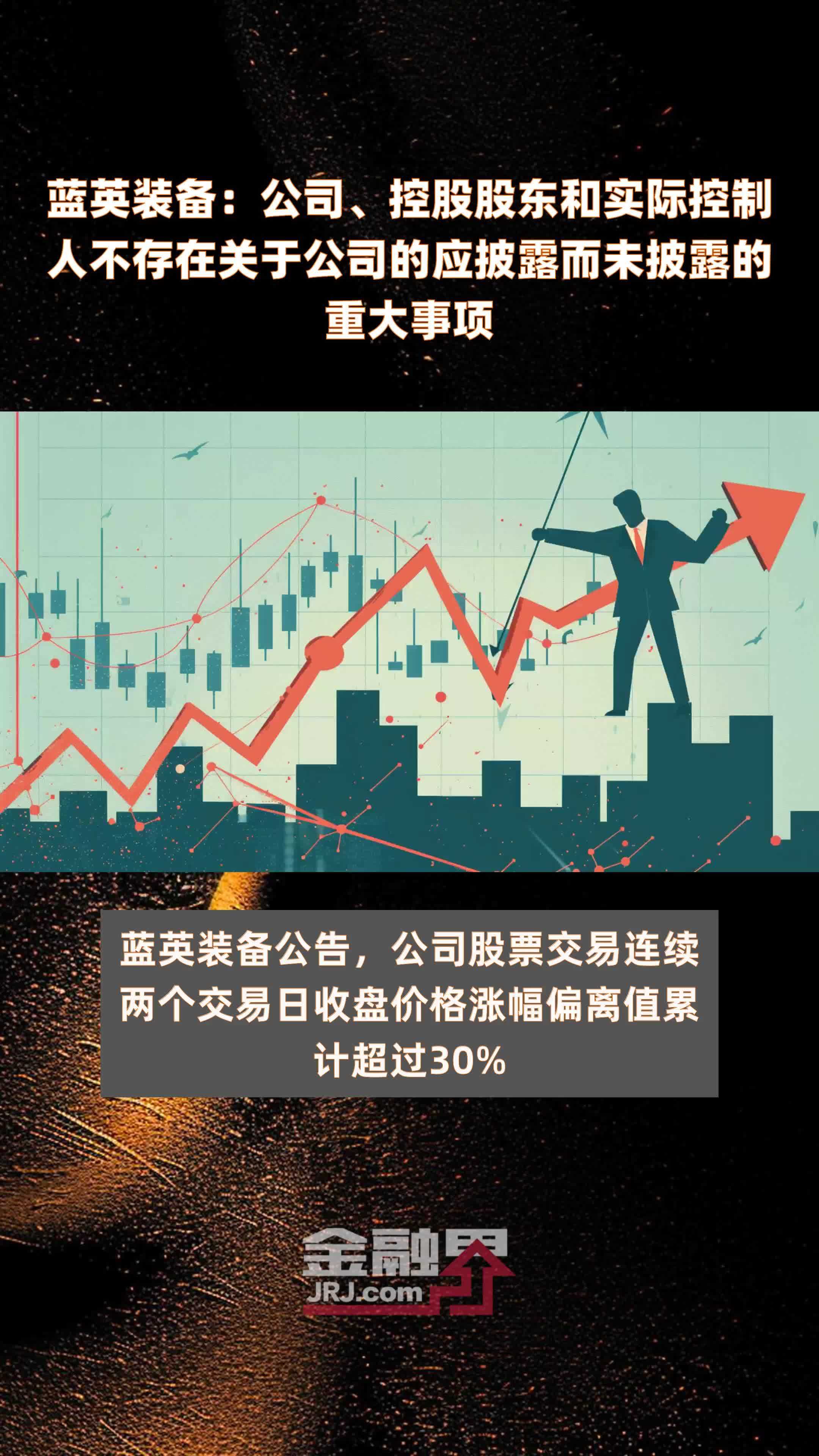 蓝英装备：公司、控股股东和实际控制人不存在关于公司的应披露而未披露的重大事项|快报