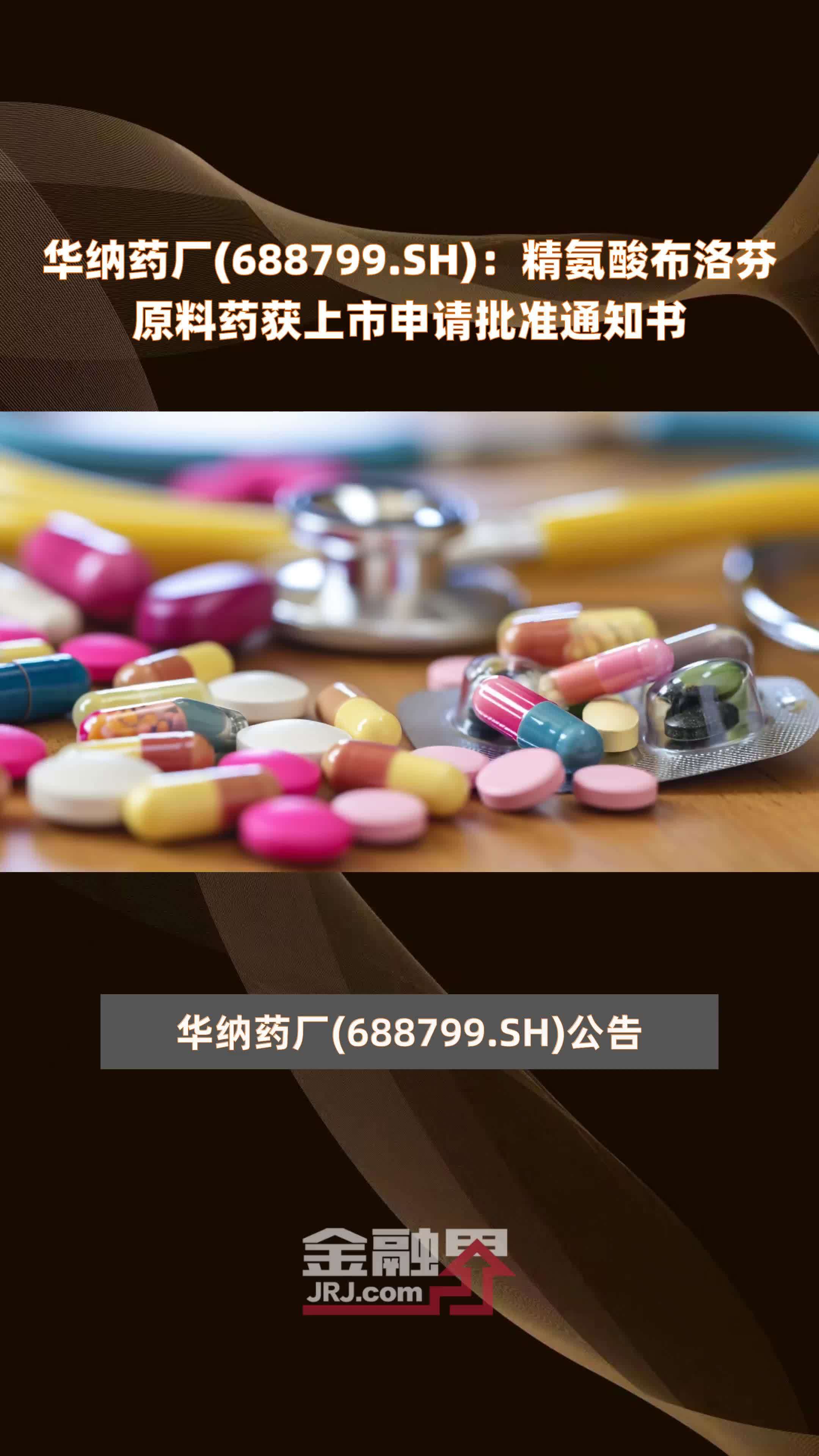 华纳药厂(688799.SH)：精氨酸布洛芬原料药获上市申请批准通知书 |快报