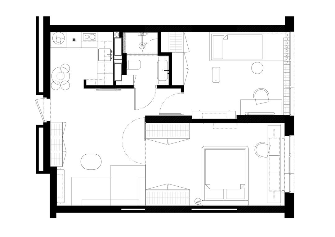 58㎡ 二室一廳，這樣布局空間利用率更高