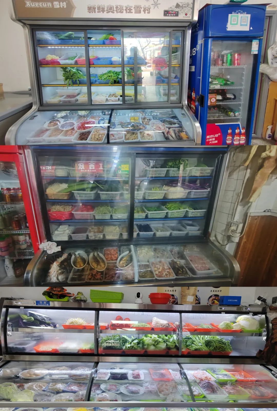 大部分“江西小炒”店里都有这样一个冷柜。图/受访者供图