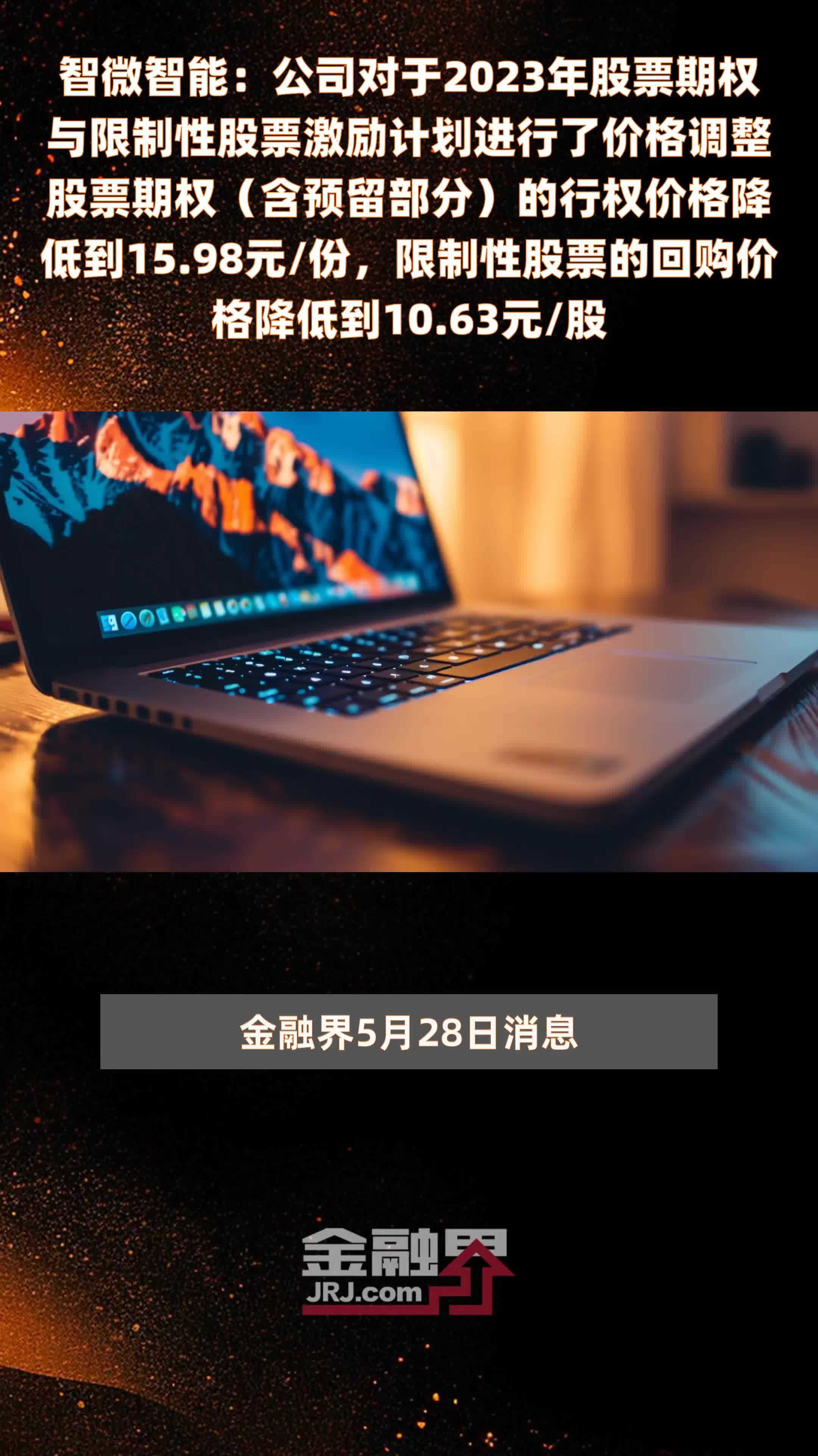 智微智能：公司对于2023年股票期权与限制性股票激励计划进行了价格调整股票期权（含预留部分）的行权价格降低到15.98元/份，限制性股票的回购价格降低到10.63元/股 |快报