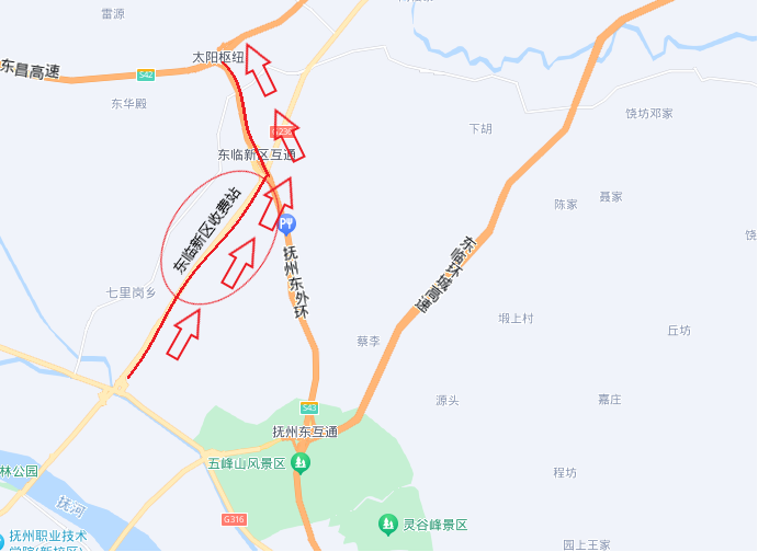 东临新区收费站上高速示意图
