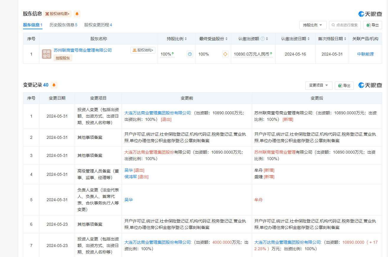 万达商管退出合肥万达广场公司