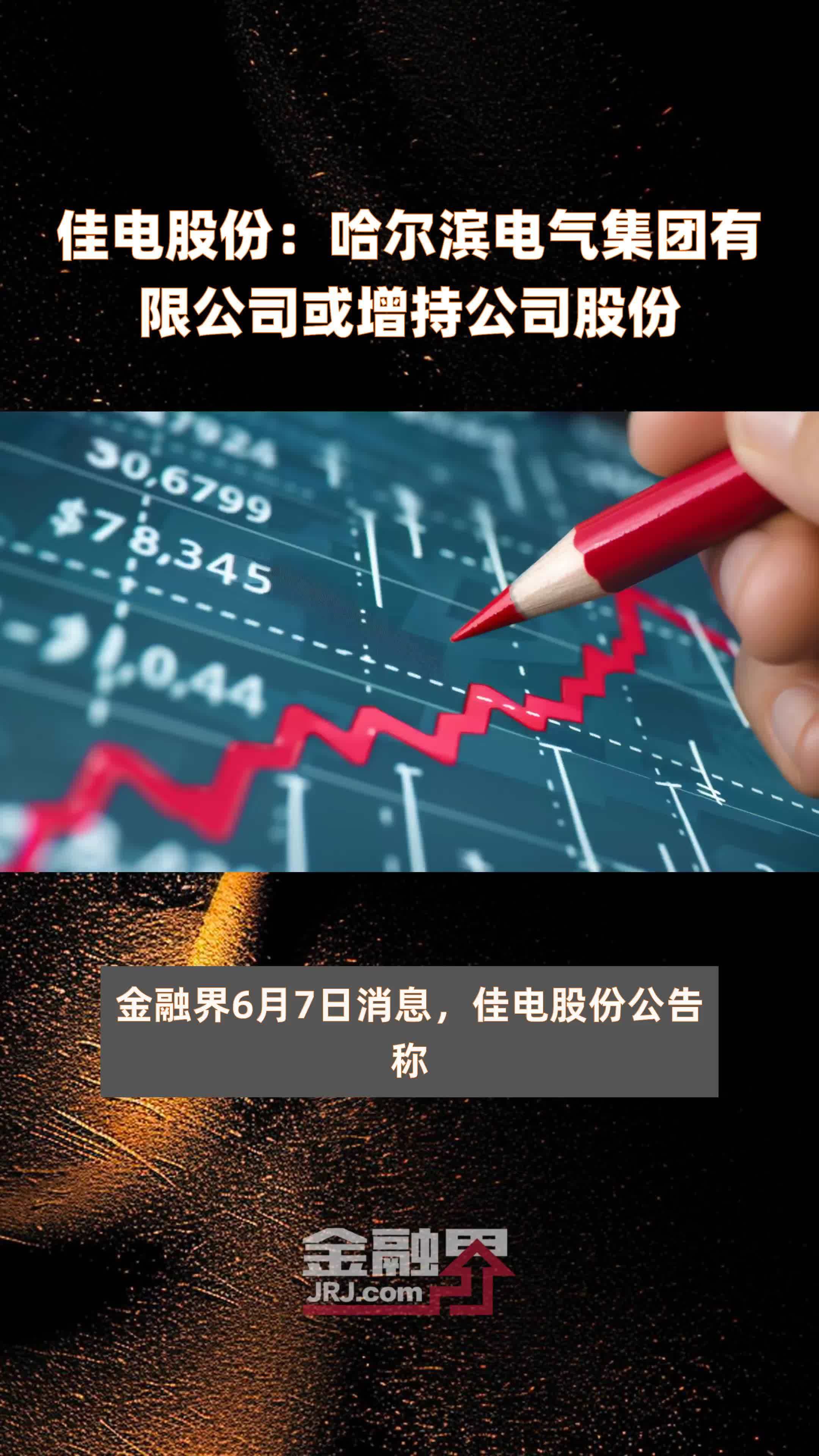 佳电股份：哈尔滨电气集团有限公司或增持公司股份|快报