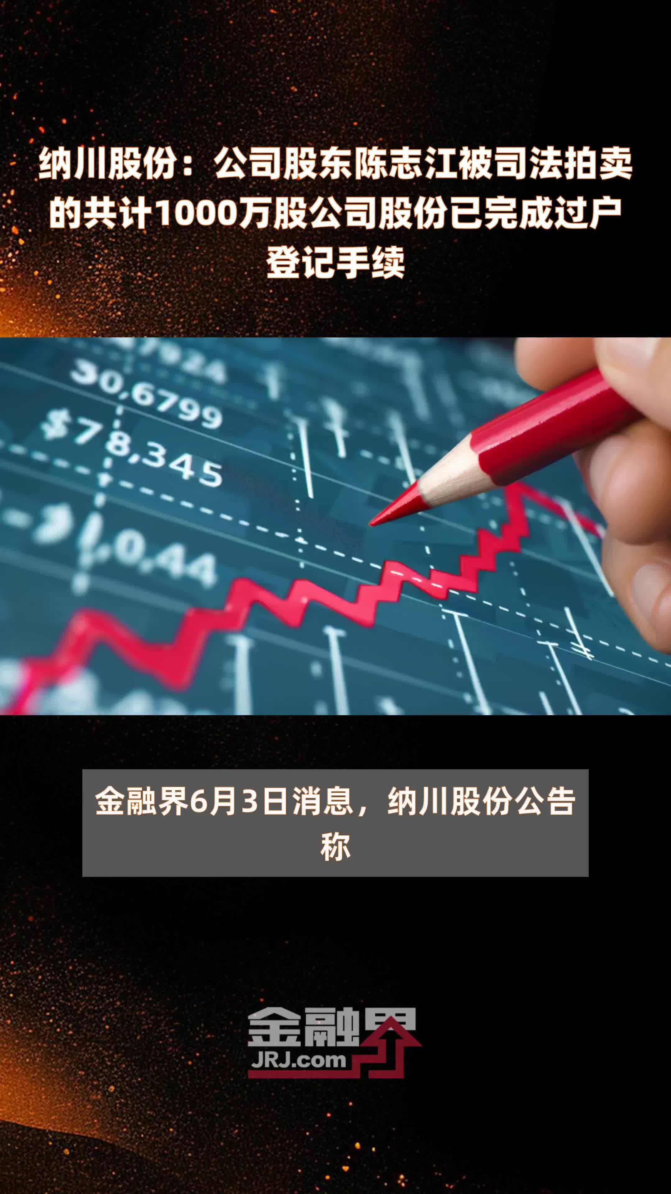 纳川股份公司股东陈志江被司法拍卖的共计1000万股公司股份已完成过户