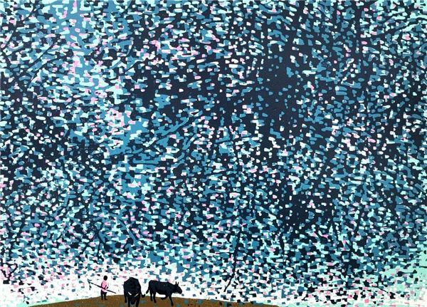 杨渝光 《故乡》 版画 2023