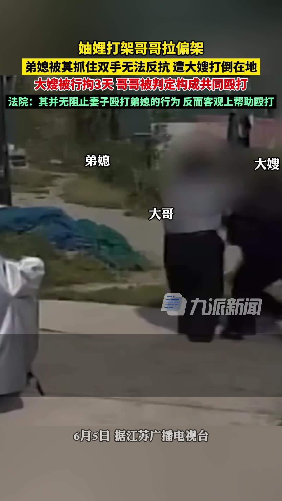 妯娌打架哥哥拉偏架被判共同殴打:法院:其并无阻止妻子殴打弟媳的行为_凤凰网视频_凤凰网