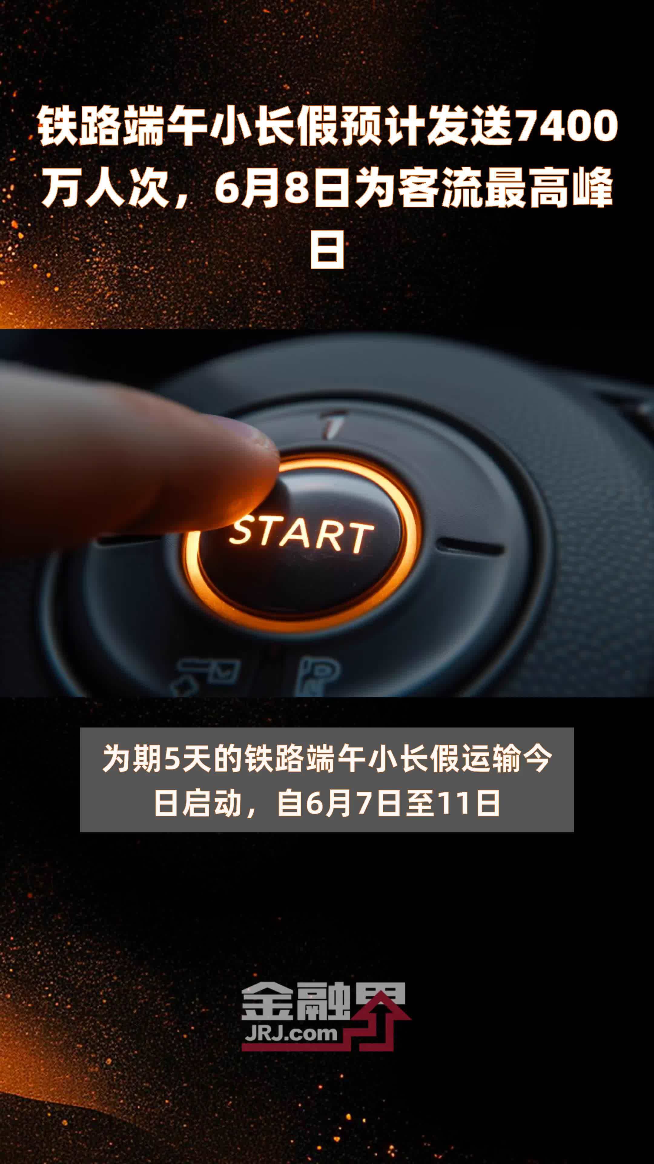 铁路端午小长假预计发送7400万人次，6月8日为客流最高峰日 |快报