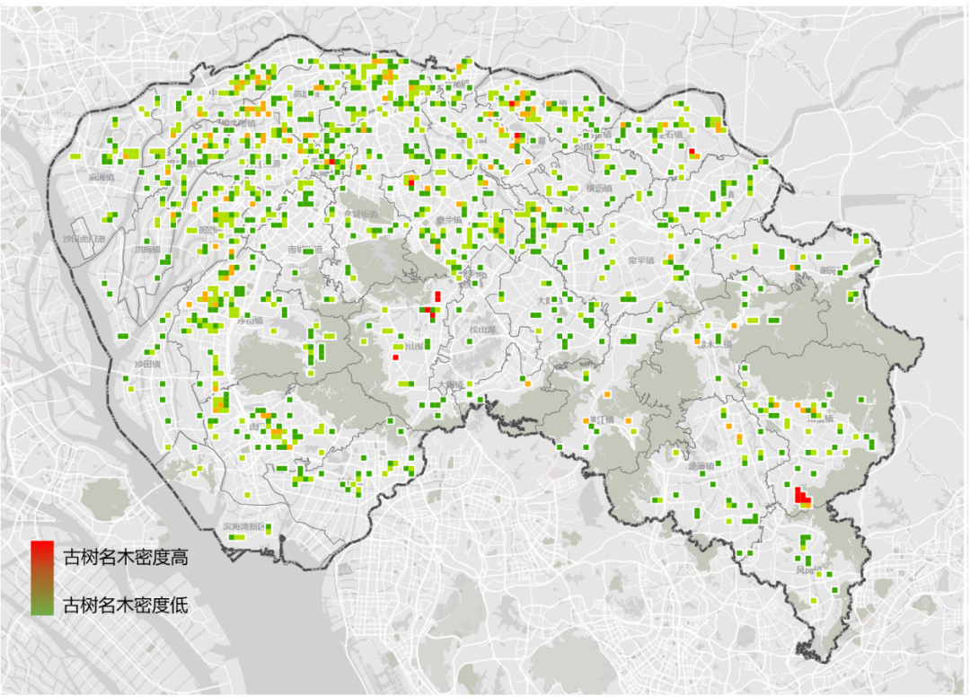 东莞市古树名木密度图