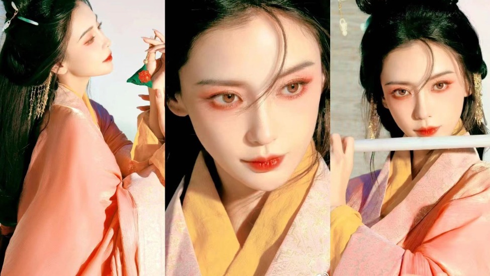 Angelababy端午手持玉笛粽子送祝福 身着战国袍眉眼如画封面图