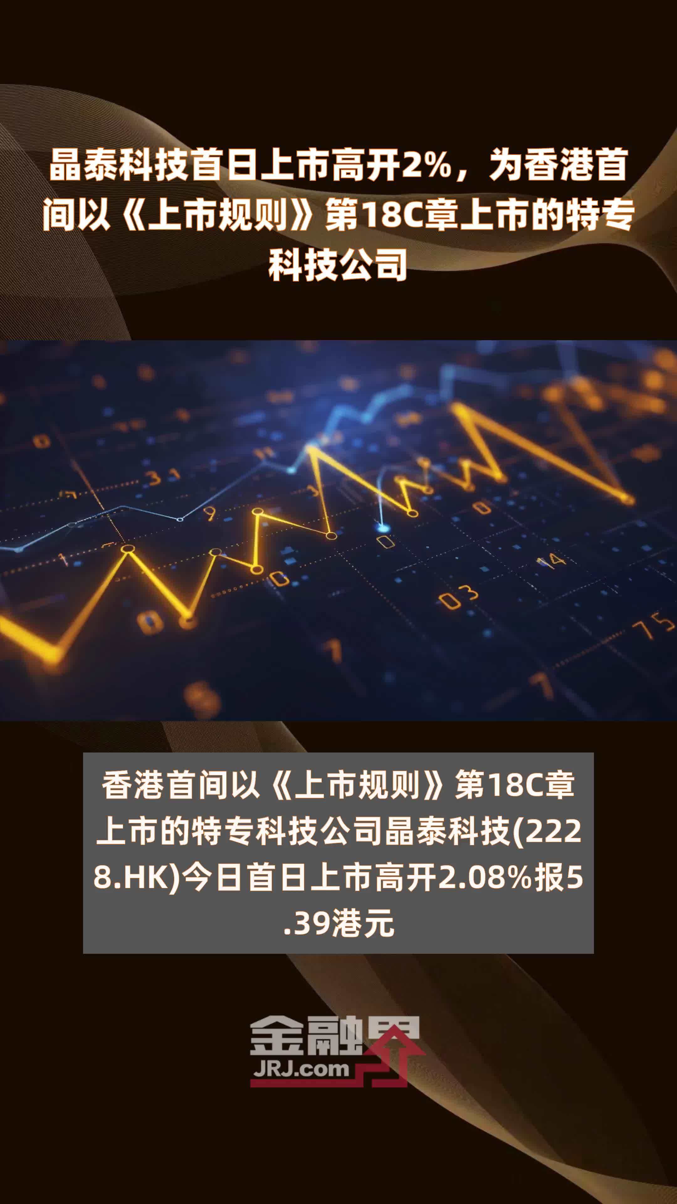 晶泰科技首日上市高开2%，为香港首间以《上市规则》第18C章上市的特专科技公司 |快报