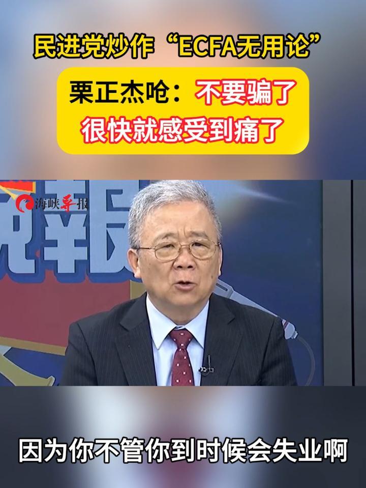 民进党炒作“ECFA”无用论，栗正杰呛：不要骗了，很快就感受到痛了