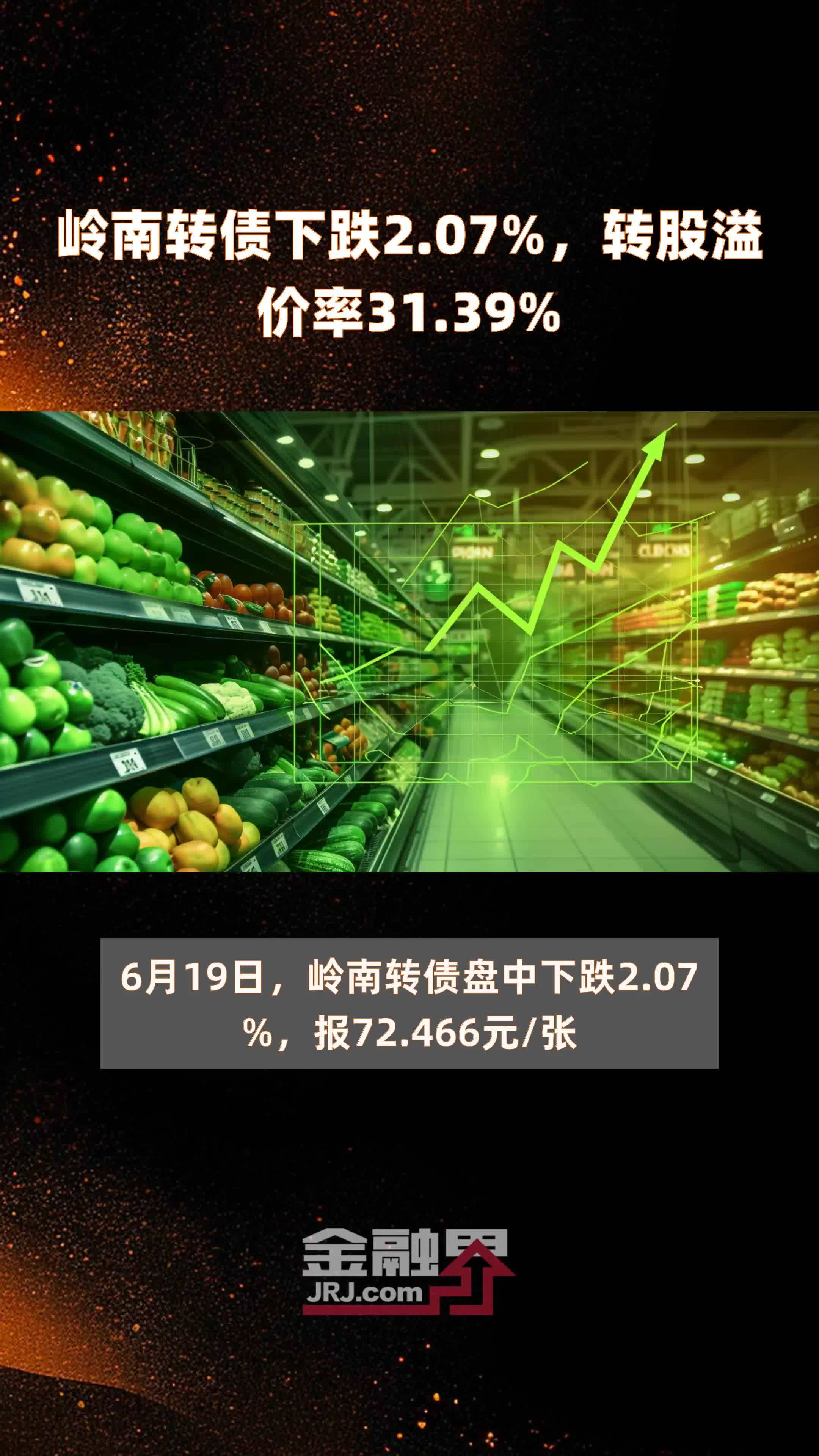 岭南转债下跌2.07%，转股溢价率31.39% |快报