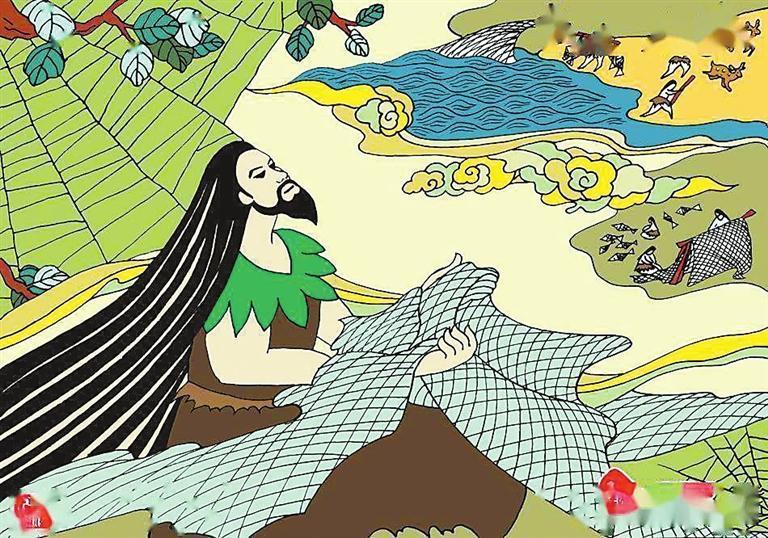 结网罟　以教佃渔