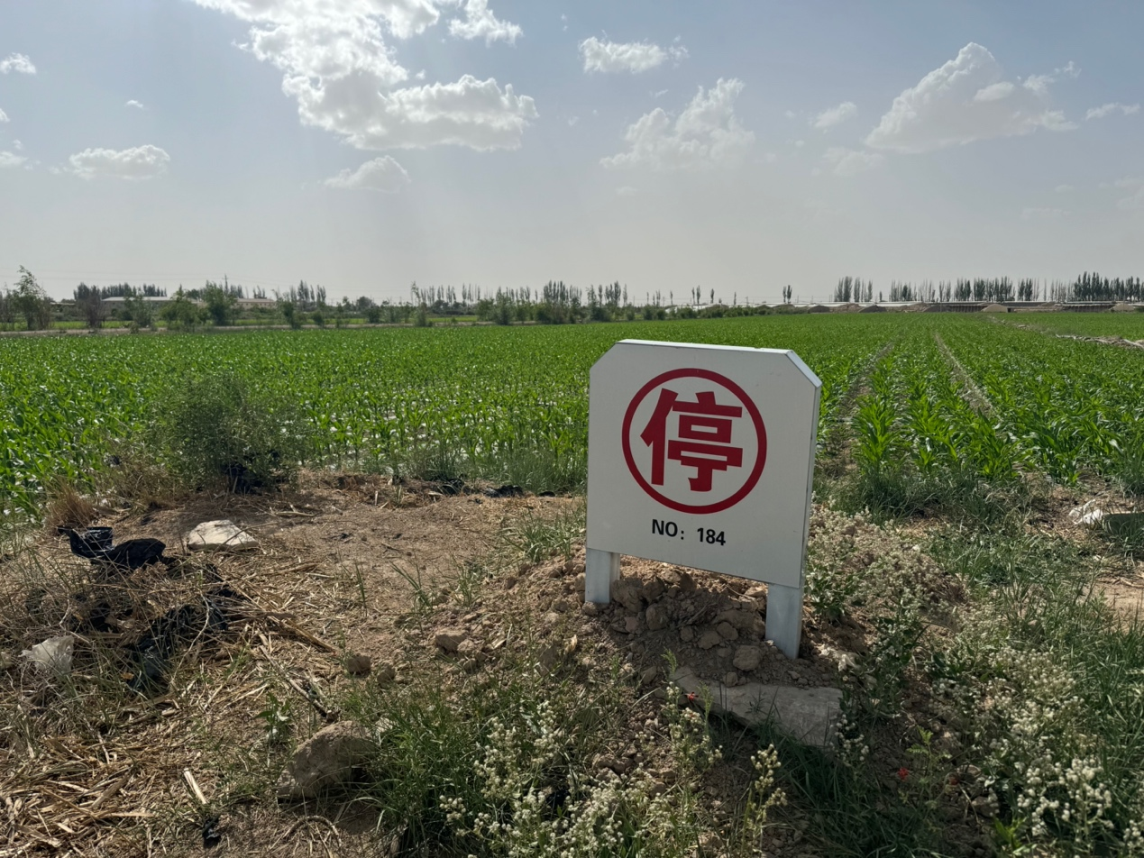 民勤县薛百镇何大村一眼机井已关停立牌