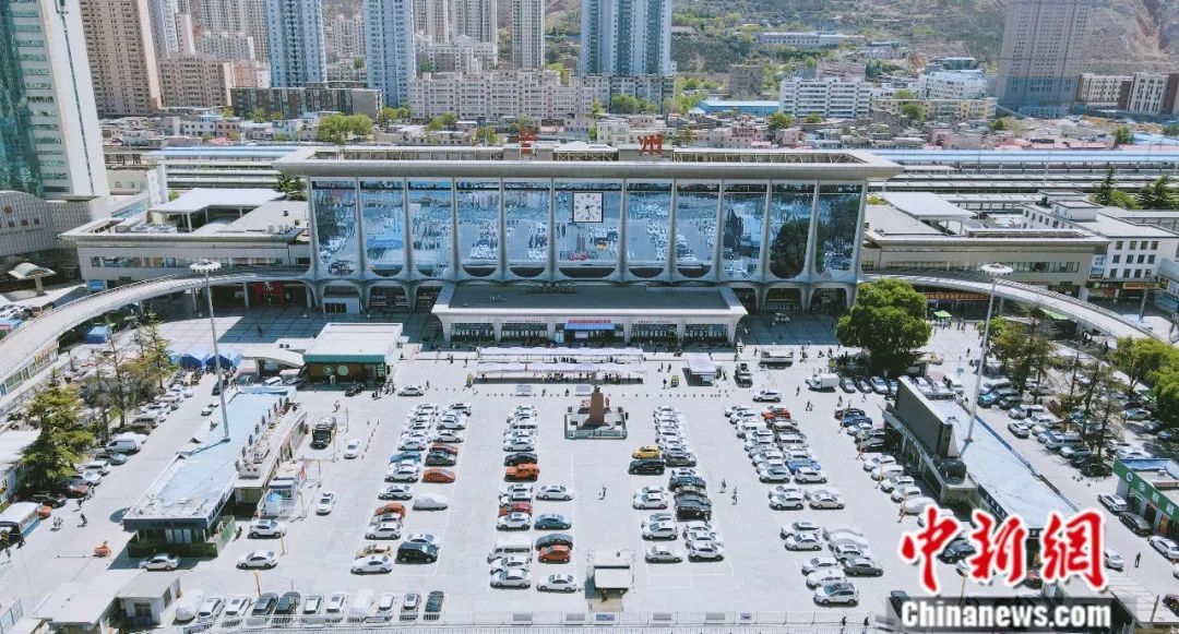 2022年夏季，航拍兰州火车站。兰州车站供图