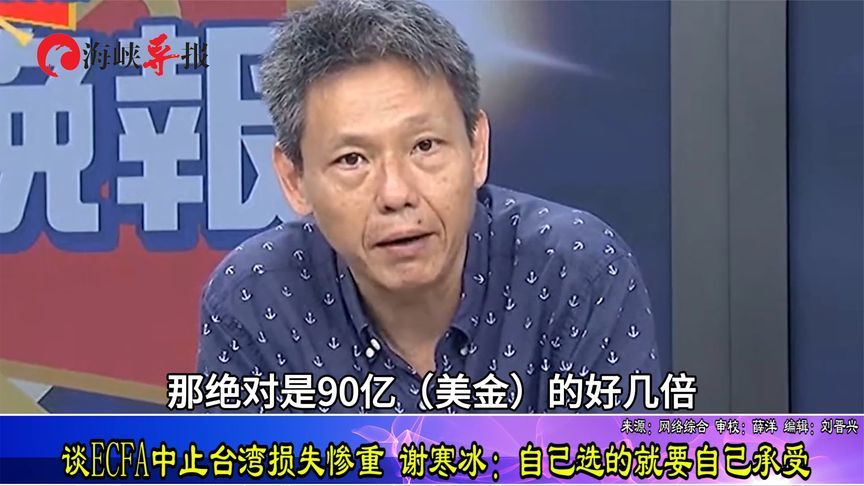 ECFA中止台湾损失绝不止90亿美元!谢寒冰:自己选的就要自己承受_凤凰网视频_凤凰网