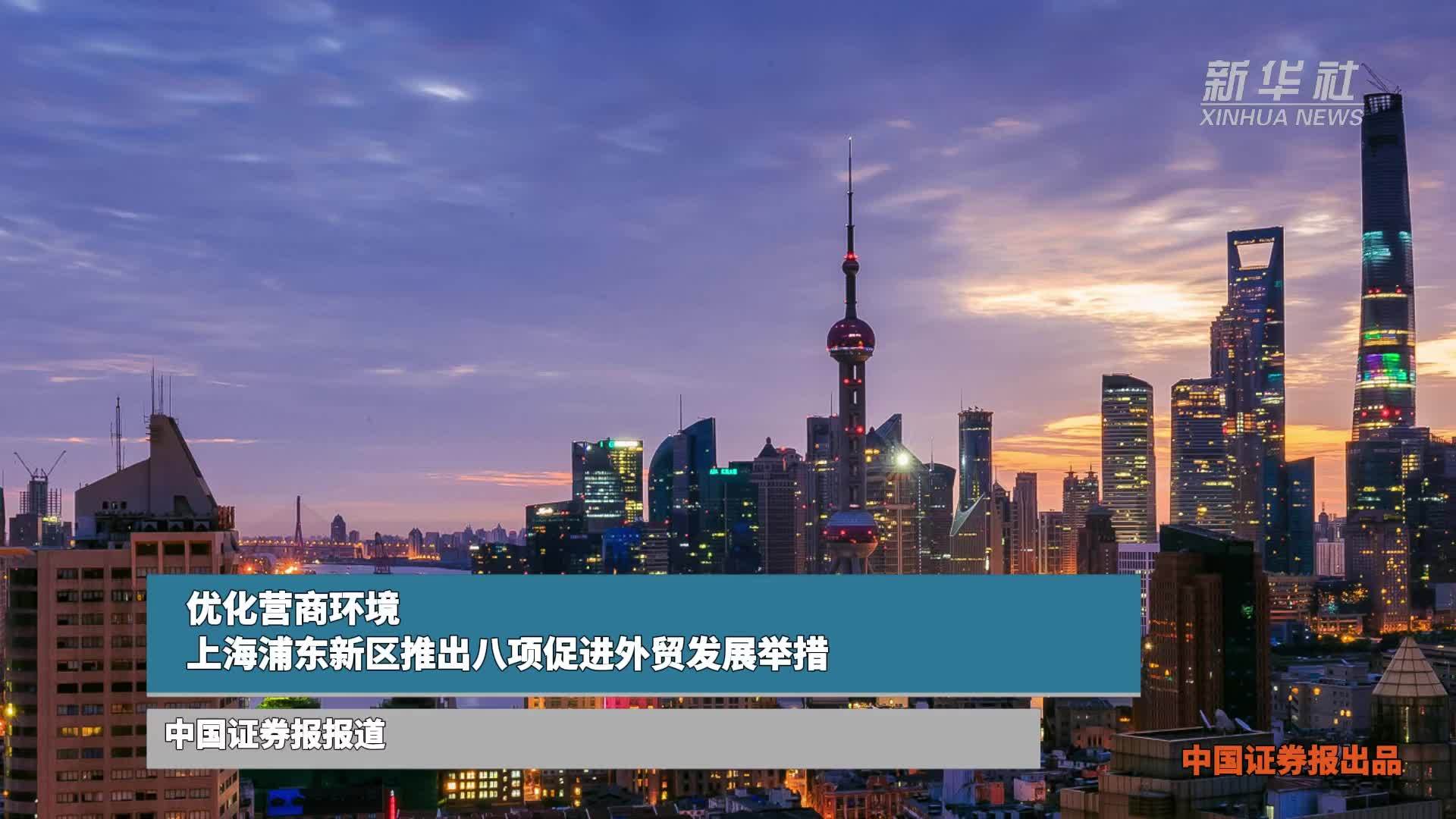 优化营商环境 上海浦东新区推出八项促进外贸发展举措