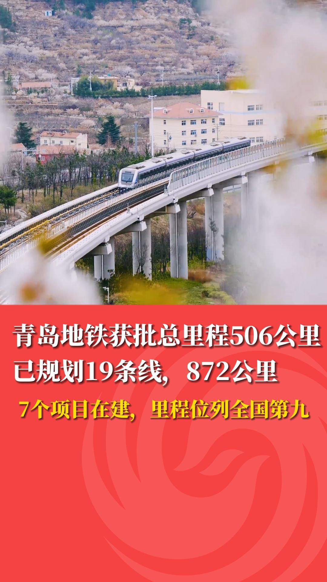 青岛地铁已规划19条线，获批总里程506公里
