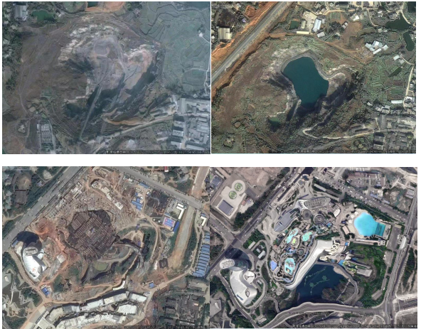 △ 鸟瞰大王山的变化。