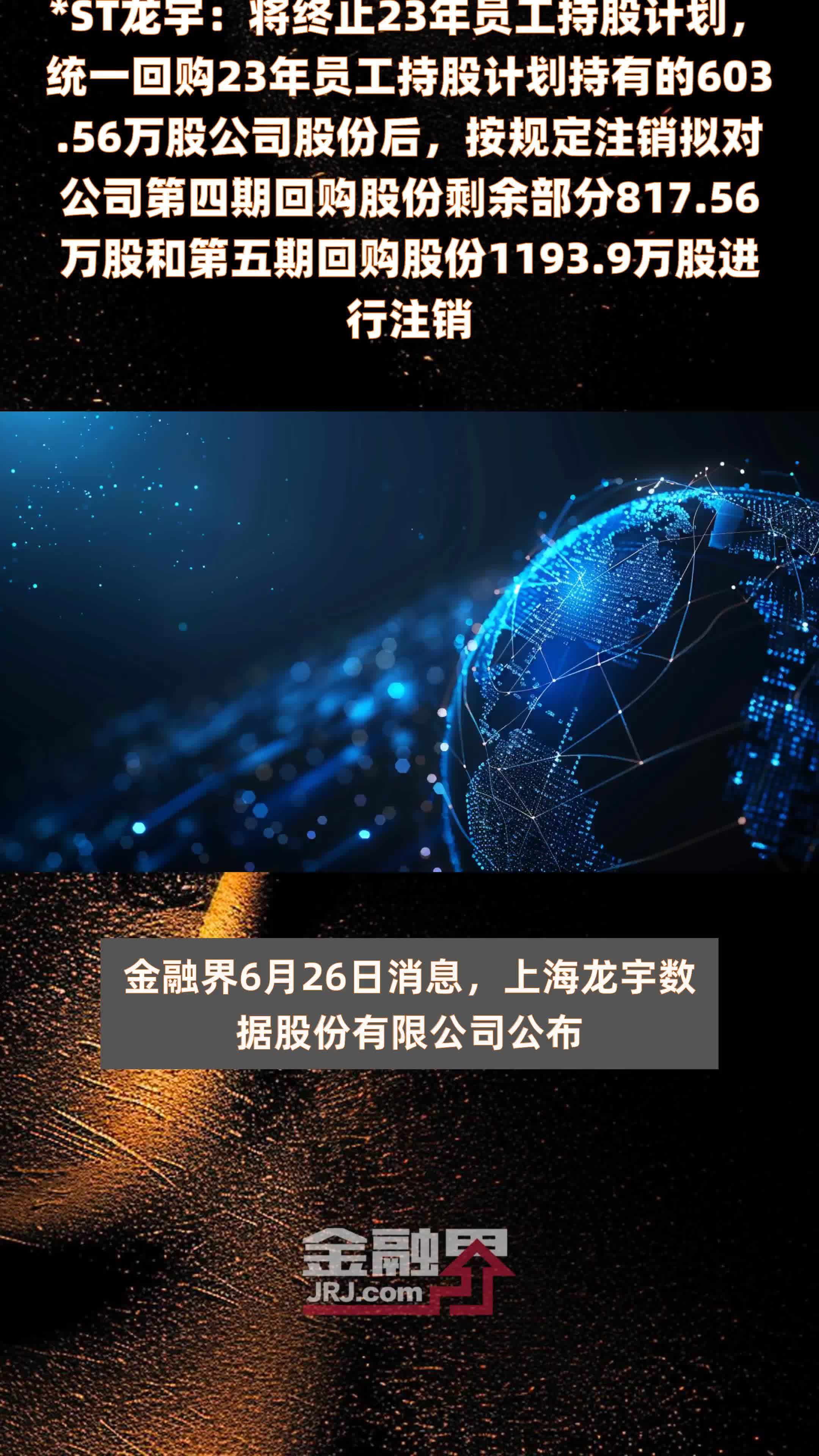 *ST龙宇：将终止23年员工持股计划，统一回购23年员工持股计划持有的603.56万股公司股份后，按规定注销拟对公司第四期回购股份剩余部分817.56万股和第五期回购股份1193.9万股进行注销 |快