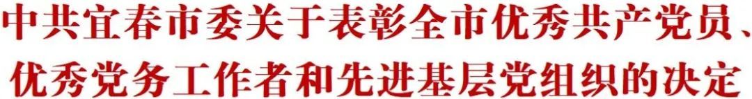 名单发布！宜春表彰优秀共产党员、优秀党务工作者和先进基层党组织