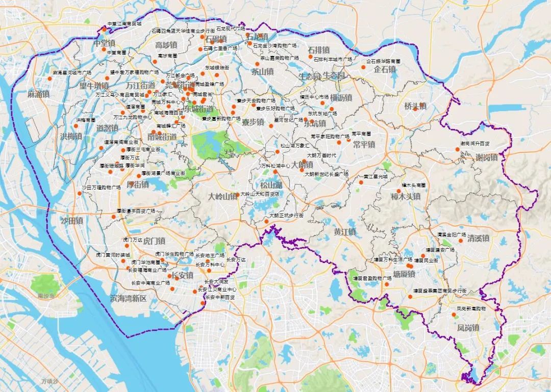 2022年东莞市商圈分布