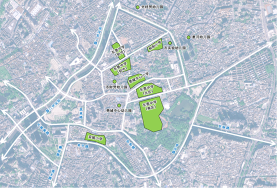 图13 莞城核心区主要学校分布图