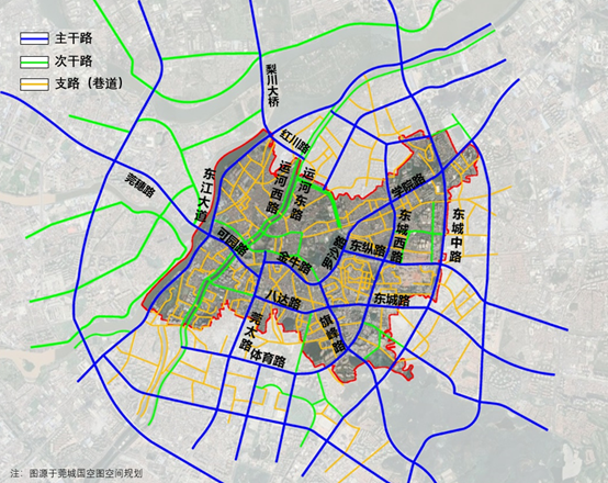 图12 莞城街道现状道路交通图