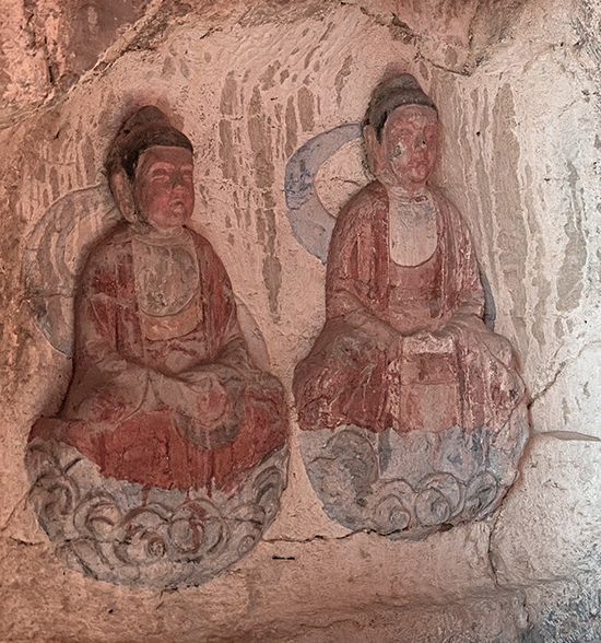 四禅寺遗址义净法师真身塔内浮雕佛像